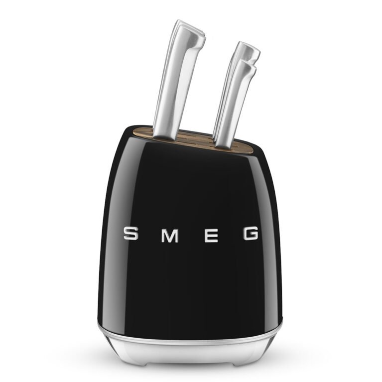 SMEG סט מעמד סכינים, 6 חלקים, בסגנון רטרו Black