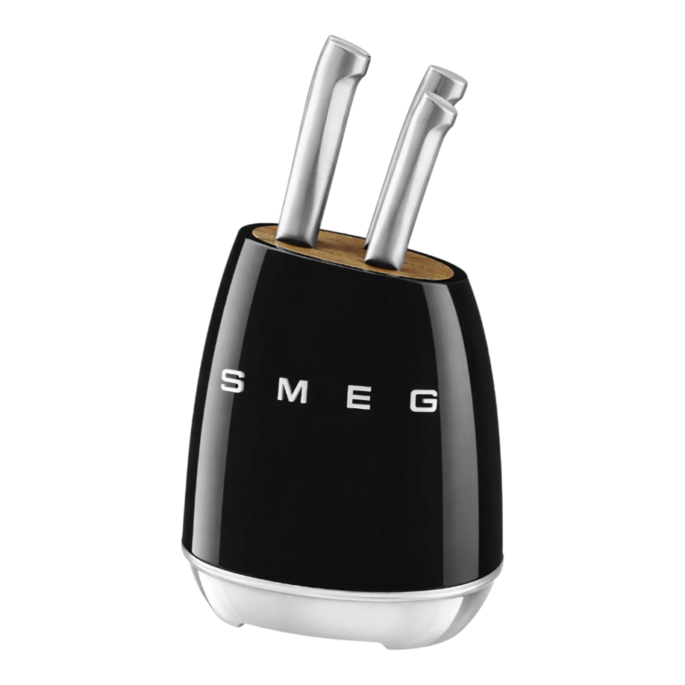 סט סכיני מטבח SMEG עם מעמד – דגם KBSF02 בעיצוב רטרו יוקרתי