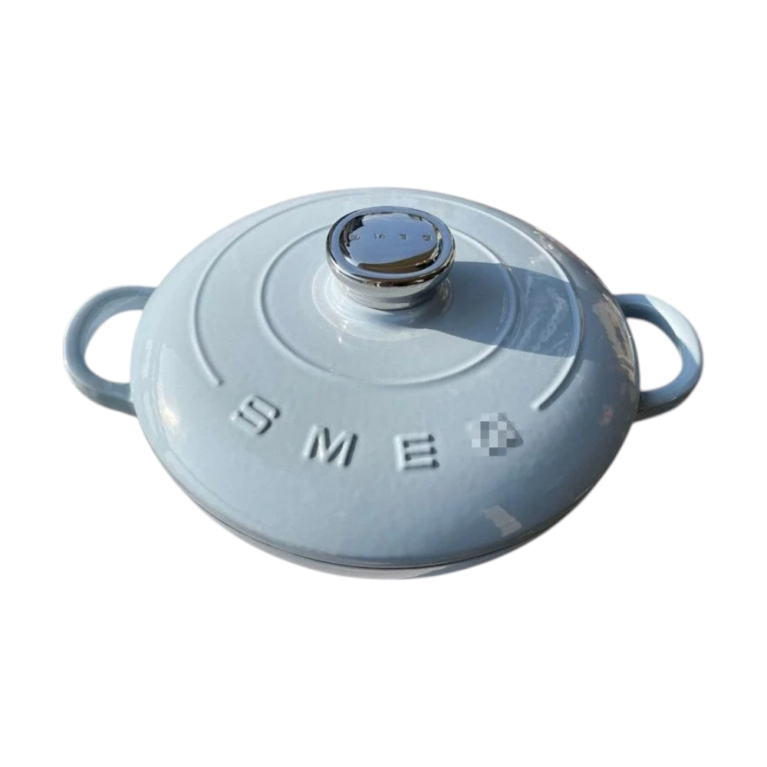 SMEG Cast Iron Pot, 26 cm in diameter – High-quality Braiser in a luxurious blue color