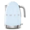 קומקום חשמלי SMEG KLF04PBEU בנפח 1.7 ליטר – צבע תכלת פסטלי עם בקרת טמפרטורה