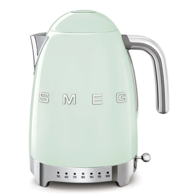 קומקום חשמלי SMEG KLF04PGEU בנפח 1.7 ליטר – צבע ירוק פסטל עם בקרת טמפרטורה