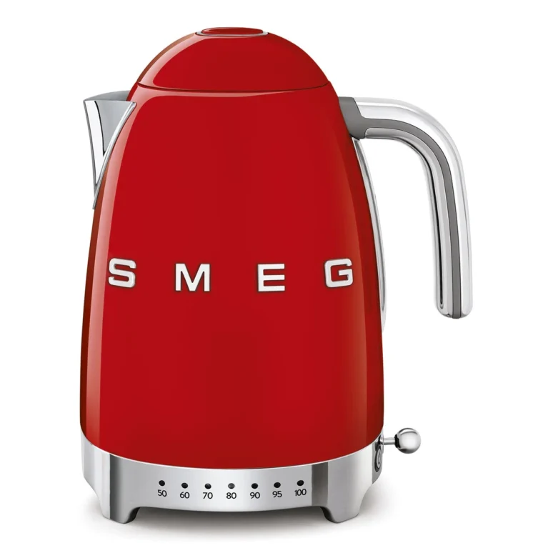 קומקום חשמלי SMEG KLF04RDEU בנפח 1.7 ליטר – צבע אדום עם בקרת טמפרטורה מתקדמת