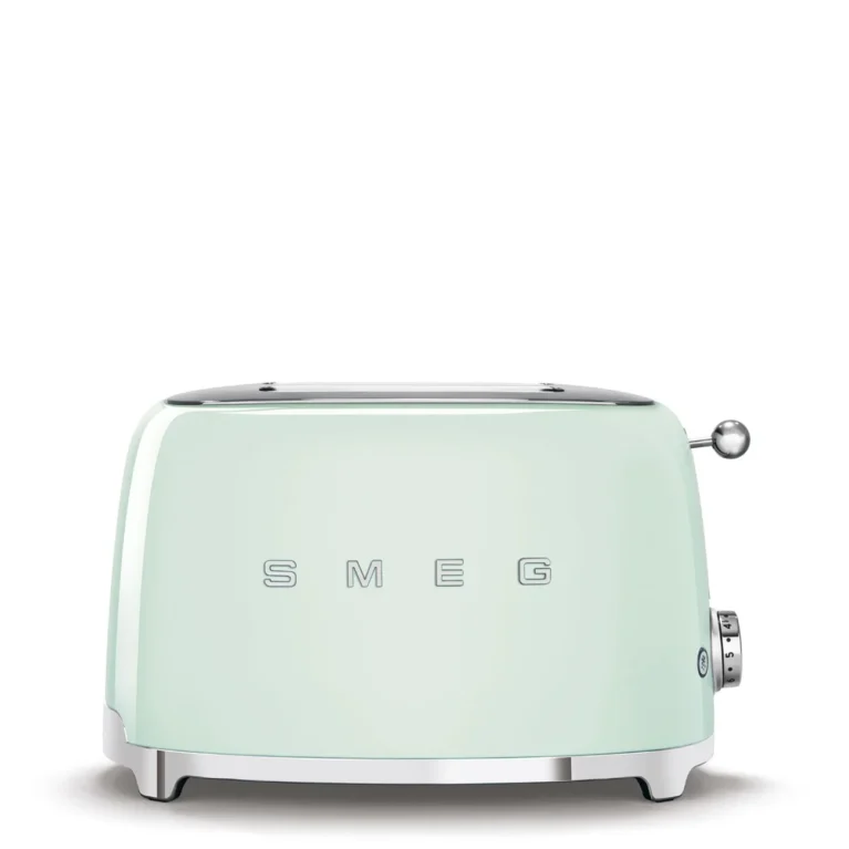 טוסטר SMEG TSF01PGUS ל־2 פרוסות בגוון ירוק פסטל – עיצוב רטרו עם 6 דרגות קלייה
