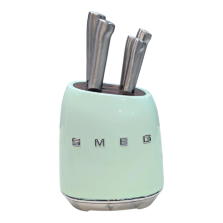 SMEG סט מעמד סכינים, 6 חלקים, בסגנון רטרו Pastel Mint Green