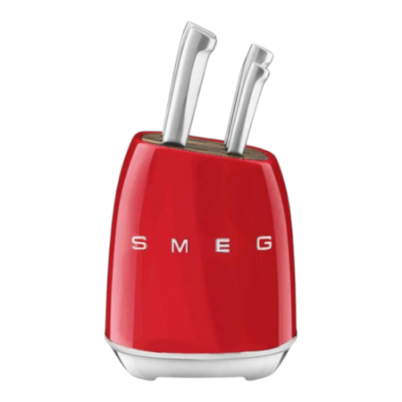 SMEG סט מעמד סכינים, 6 חלקים, בסגנון רטרו Red