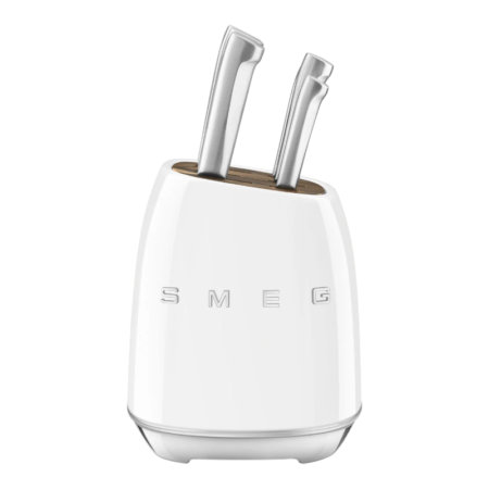 SMEG סט מעמד סכינים, 6 חלקים, בסגנון רטרו White