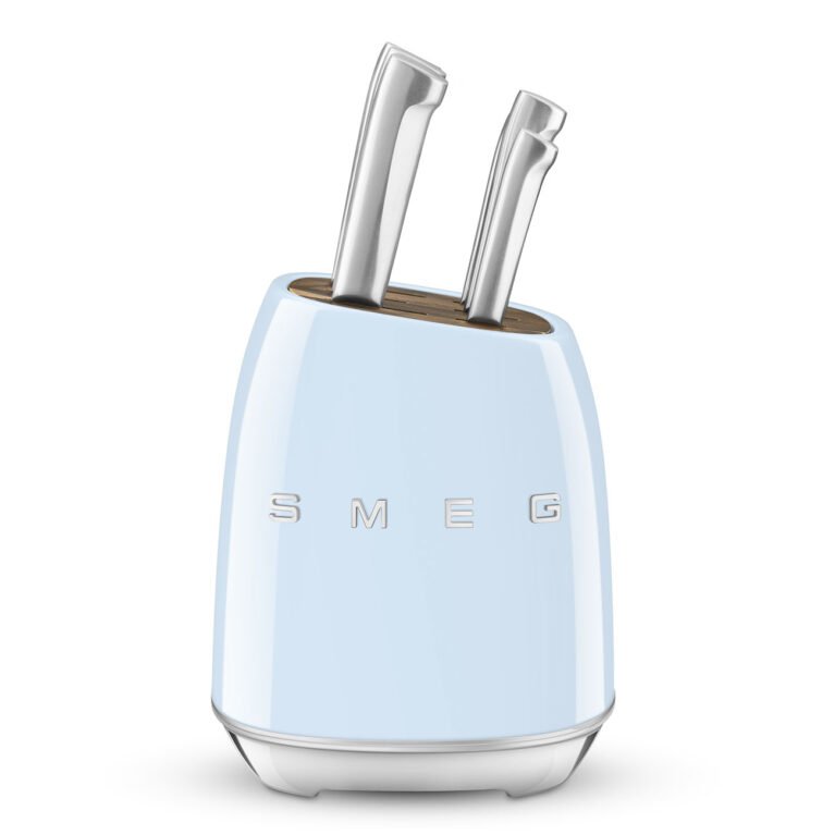 SMEG סט מעמד סכינים, 6 חלקים, בסגנון רטרו Pastel Blue