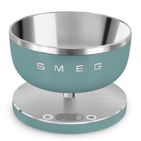 SMEG משקל מטבח דיגיטלי עם קערת נירוסטה נשלפת – Emerald Green