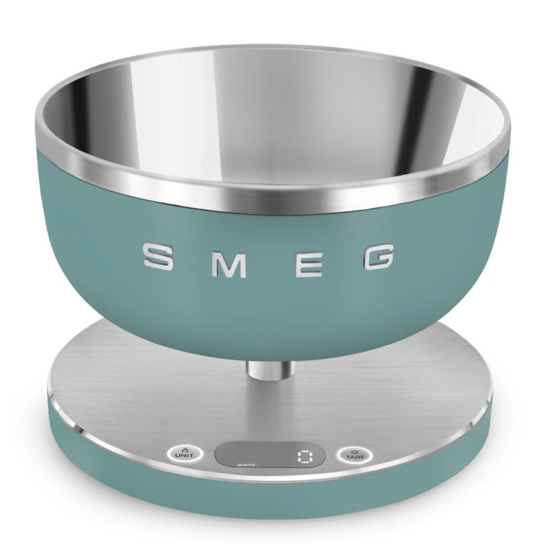 SMEG משקל מטבח דיגיטלי עם קערת נירוסטה נשלפת – Emerald Green