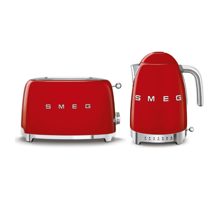 SMEG TSF01RDUS & KLF04RDEU Red טוסטר וקומקום חשמליים – סט רטרו