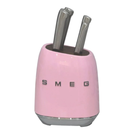 SMEG סט מעמד סכינים, 6 חלקים, בסגנון רטרו Pink