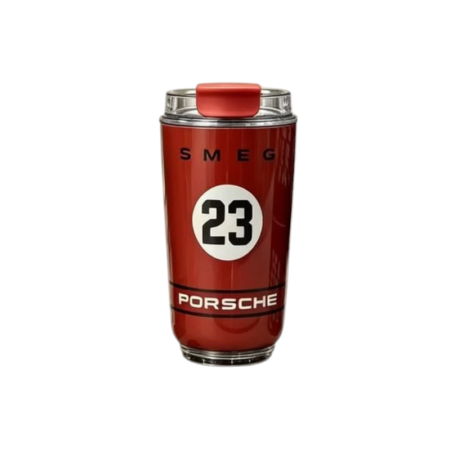 SMEG x Porsche 240ml ספל נסיעות מנירוסטה ופלסטיק Red