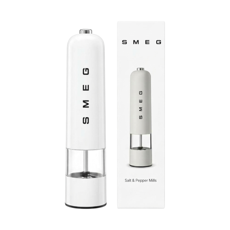 Smeg Electric Mills Sea Salt & Pepper Grinder White – Electric salt and pepper grinder