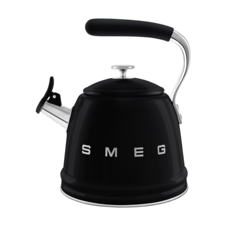 SMEG Retro Stovetop Whistling Kettle 2.3L Black – Retro-designed stovetop kettle