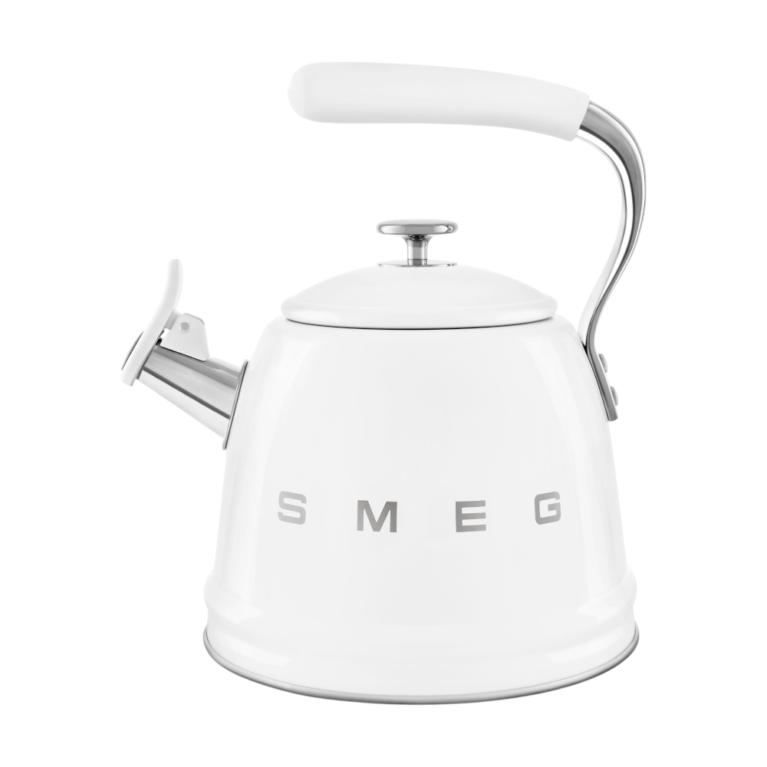 SMEG Retro Stovetop Whistling Kettle 2.3L White – קומקום כיריים בעיצוב רטרו