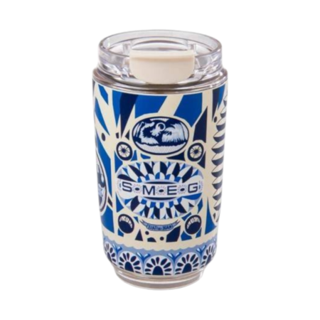 SMEG Flowers Pattern Blue כוס תרמית 240 מ״ל בעיצוב פרחוני